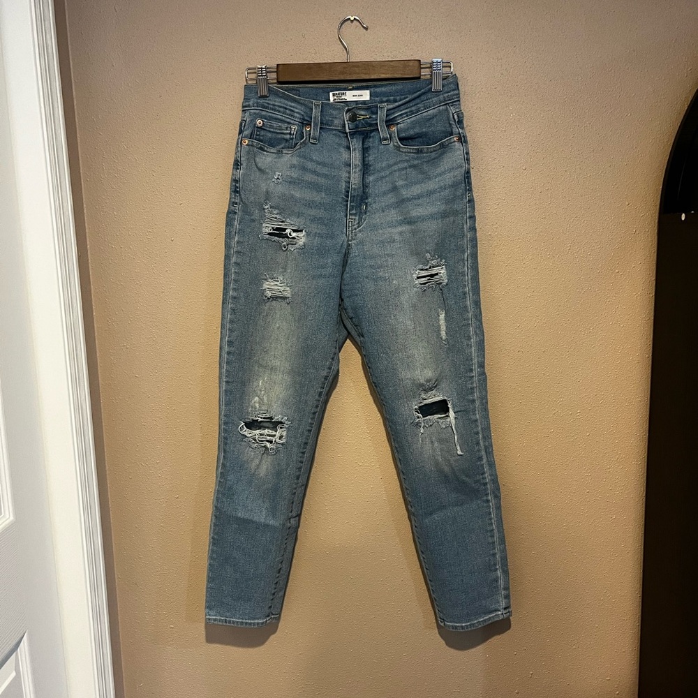 Signature by Levi Strauss Light Blue Distressed Jeans